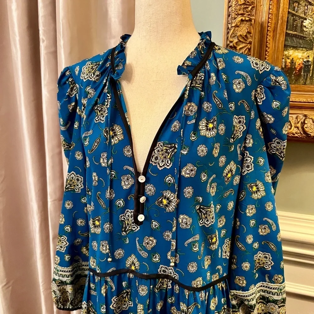 EUC Veronica Beard Hawken Paisley Print Tiered Mini Dress Size 8